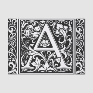 Buchstabe A Mittelalterliches Monogramm Art Nouvea Seidenpapier
