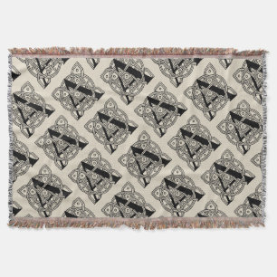 Buchstabe A Monogramm Vintage-Knotenprint Decke