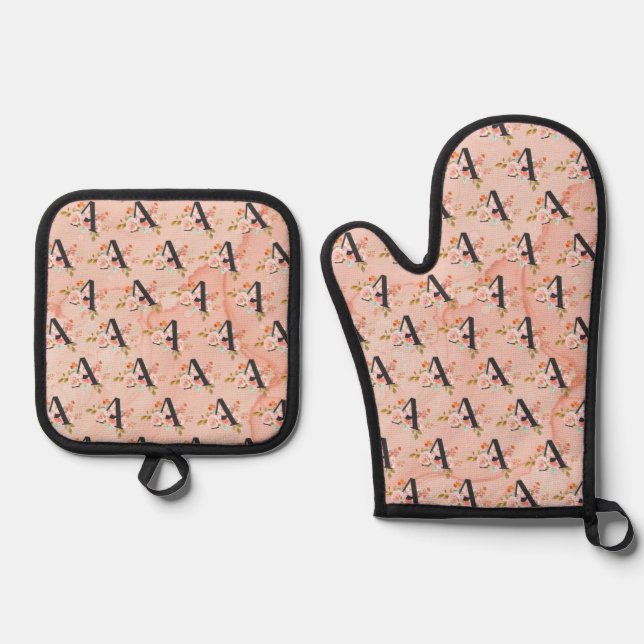 Buchstabe A Ofenhandschuh & Topflappen-Set (Vorderseite)
