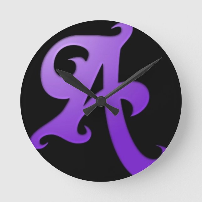 Buchstabe A Runde Wanduhr (Vorderseite)