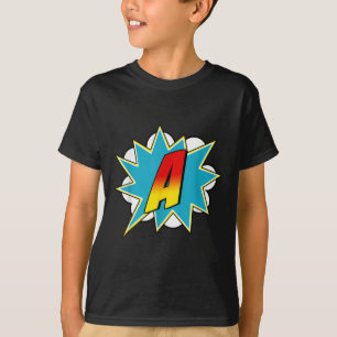 Buchstabe A Superhelden-Name Comic-Buchstabe Retro T-Shirt
