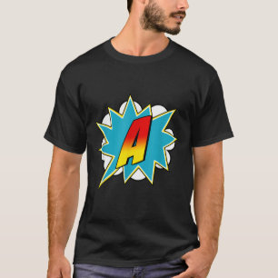 Buchstabe A Superhelden-Name Comic-Buchstabe Retro T-Shirt