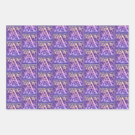 Buchstabe a Vintager erster Buchstabe Geschenkpapier Set