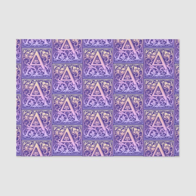 Buchstabe a Vintager erster Buchstabe Seidenpapier (Vorderseite)