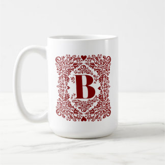 Buchstabe B an der einzigartigen, modernen Blumeng Kaffeetasse