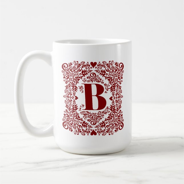 Buchstabe B an der einzigartigen, modernen Blumeng Kaffeetasse (Links)