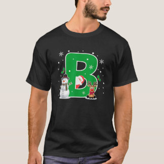 Buchstabe B Anfangsname Alphabet Monogram Santa Ch T-Shirt