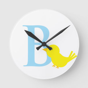 Buchstabe B Anfangszeit Runde Wanduhr