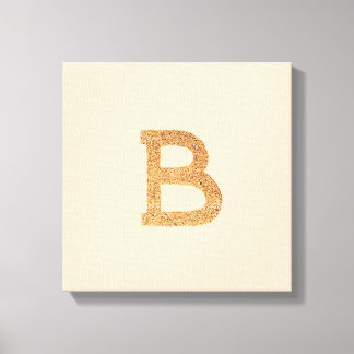 Buchstabe B auf bräunlich gestreckter Leinwand