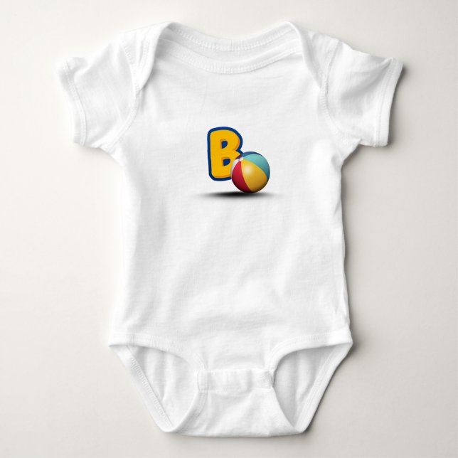 Buchstabe B Baby Strampler (Vorderseite)