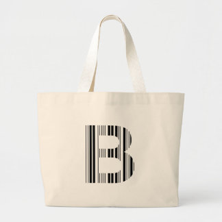 BUCHSTABE B BARCODE Erstes Anfangsbuchstaben-Barco Jumbo Stoffbeutel