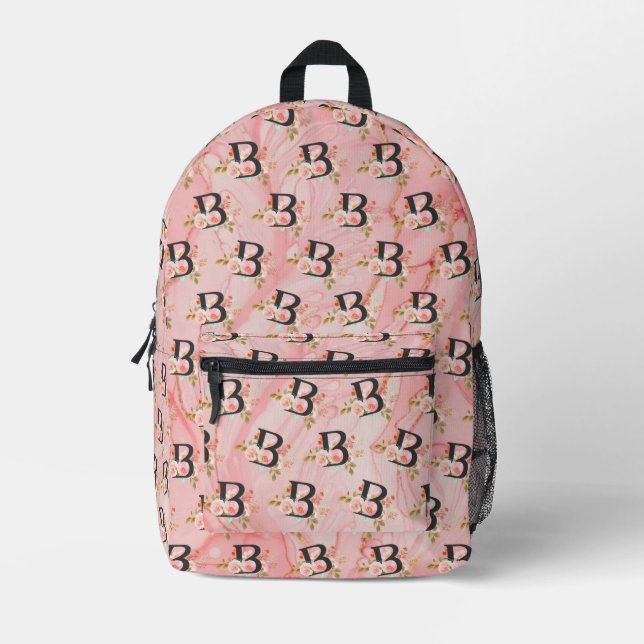 Buchstabe B Bedruckter Rucksack (Vorderseite)