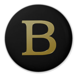 Buchstabe B Gold Keramikknauf