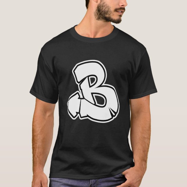 Buchstabe B Graffiti 1 T-Shirt (Vorderseite)