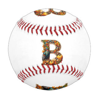 Buchstabe B im Thanksgiving-Stil Baseball