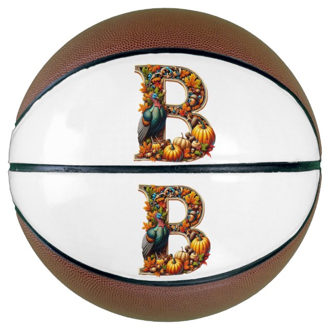 Buchstabe B im Thanksgiving-Stil Basketball (Vorderseite)
