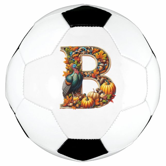 Buchstabe B im Thanksgiving-Stil Fußball (Vorderseite)