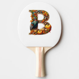 Buchstabe B im Thanksgiving-Stil Tischtennis Schläger