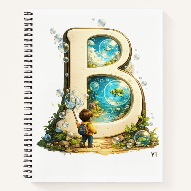 Buchstabe B Initial | Aquarell Alphabet Geschenk Notizbuch (Vorderseite)
