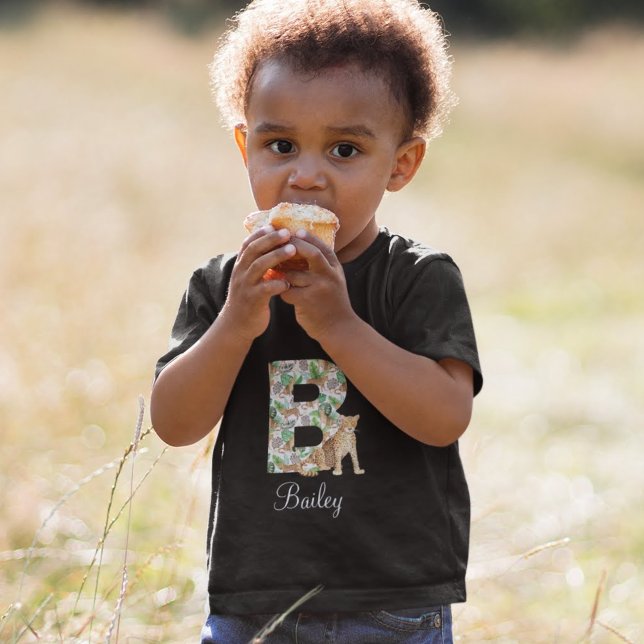 Buchstabe B Leopard-T - Shirt (This adorable monogrammed leopard t-shirt would make a great gift for any child! )