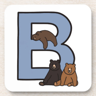 Buchstabe B mit Bär Getränkeuntersetzer