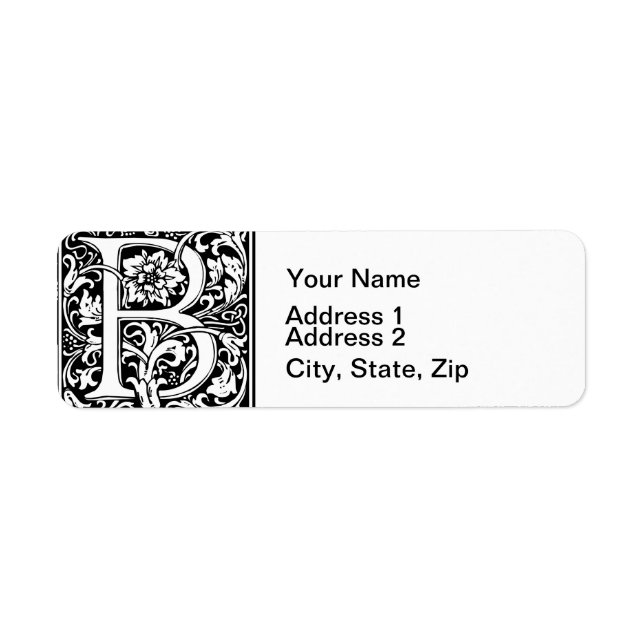 Buchstabe B Mittelalterliche Monogramm Jugendstil (Vorne)