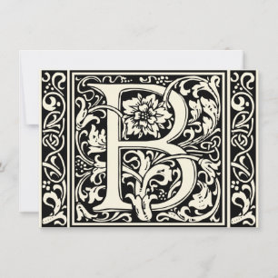Buchstabe B Mittelalterliche Monogramm Jugendstil Einladung