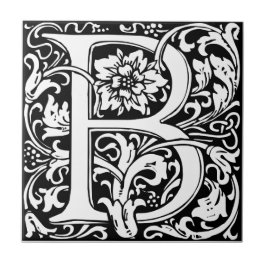 Buchstabe B Mittelalterliche Monogramm Jugendstil Fliese