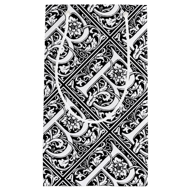 Buchstabe B Mittelalterliche Monogramm Jugendstil Kleine Geschenktüte (Vorderseite)