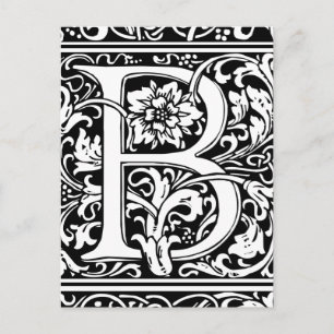Buchstabe B Mittelalterliche Monogramm Jugendstil Postkarte