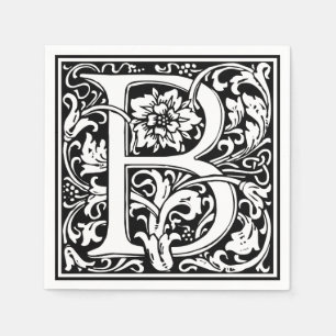 Buchstabe B Mittelalterliche Monogramm Jugendstil Serviette