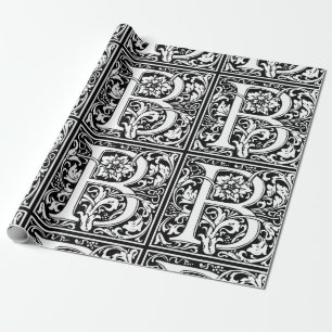 Buchstabe B Mittelalterliche Monogramm-Kunst Art N Geschenkpapier