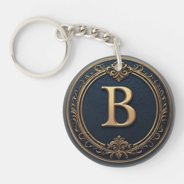 🔷 Buchstabe B Monogramm-Geschenk für ihn 🔑 Schlüsselanhänger (Vorderseite)