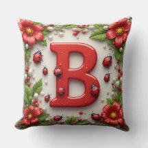🐞 Buchstabe B Rote Marienkäfer Mohn Perlen