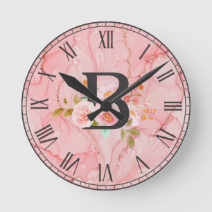 Buchstabe B Runde Wanduhr