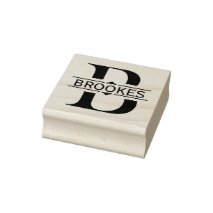 Buchstabe B Schwarzes Ziersplit Monogramm Gummistempel