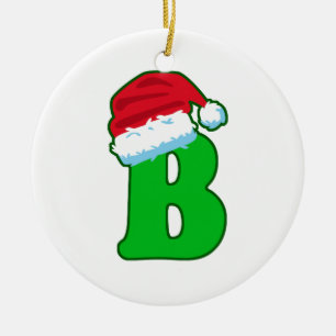 Buchstabe B Vater Weihnachten Weihnachtsmann Hat A Keramik Ornament