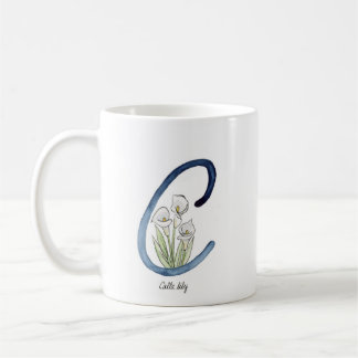 Buchstabe "C" Aquarellfarbe Blume erste Tasse