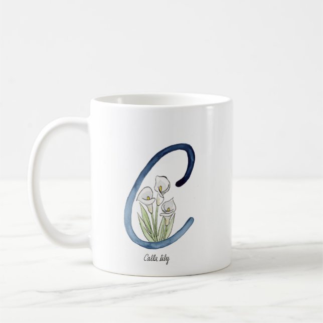 Buchstabe "C" Aquarellfarbe Blume erste Tasse (Links)