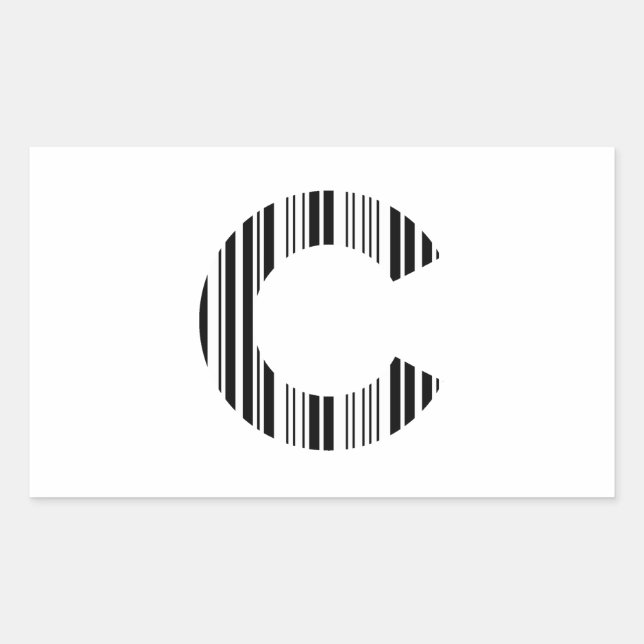 BUCHSTABE C BAR CODE Erstes Anfangsbarcode-Muster Rechteckiger Aufkleber (Vorderseite)