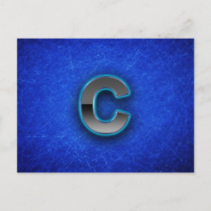 Buchstabe C - blaue Neonausgabe Postkarte