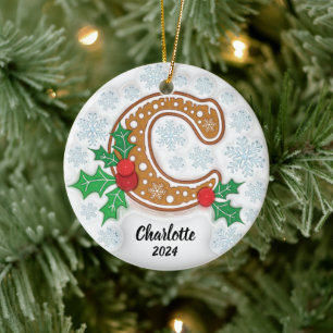 Buchstabe C Individueller Weihnachtsmonogramm-Schm Keramik Ornament