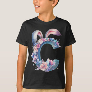 Buchstabe C mit Hasenohren, verziert mit weichen P T-Shirt
