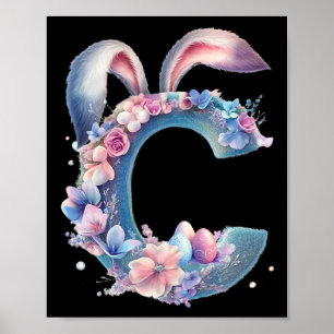 Buchstabe C mit sonnigen Ohren in Weich-Pastellfar Poster