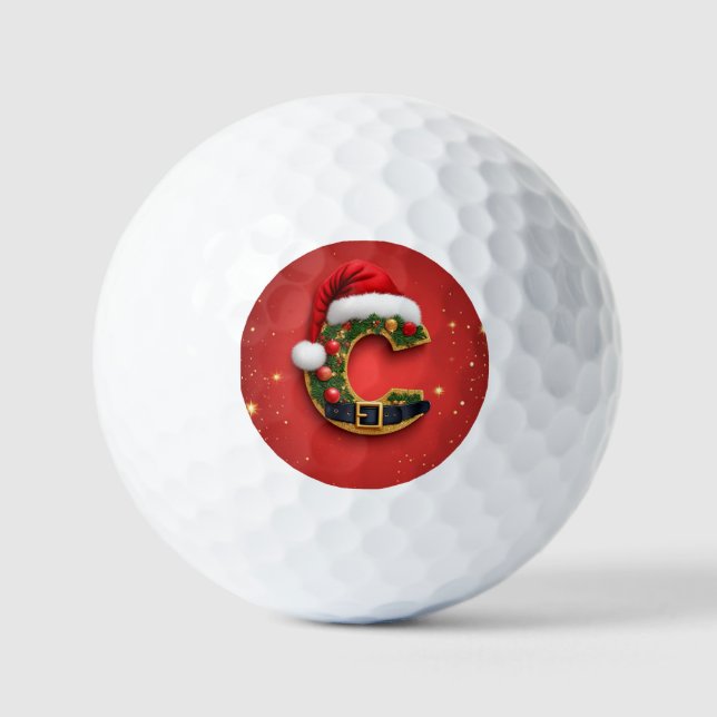 Buchstabe C mit Weihnachtskranz-Dekoration 🎁 Golfball (Vorderseite)