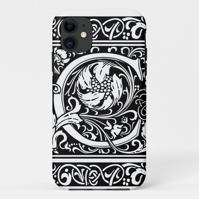 Buchstabe C Mittelalterliche Monogramm Art Nouveau Case-Mate iPhone Hülle (Rückseite)