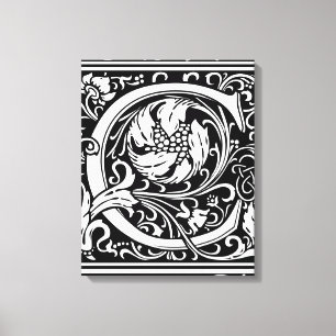 Buchstabe C Mittelalterliche Monogramm Art Nouveau Leinwanddruck