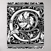 Buchstabe C Mittelalterliche Monogramm Art Nouveau