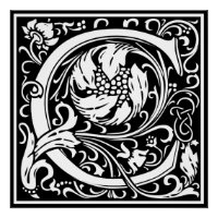 Buchstabe C Mittelalterliche Monogramm Art Nouveau