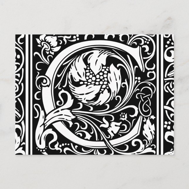 Buchstabe C Mittelalterliche Monogramm Art Nouveau Postkarte (Vorderseite)